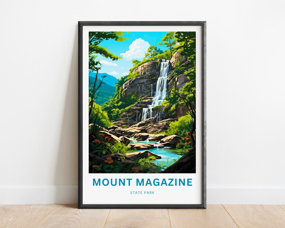 Mount Magazine State Park Tall Falls Wildflower Travel Poster