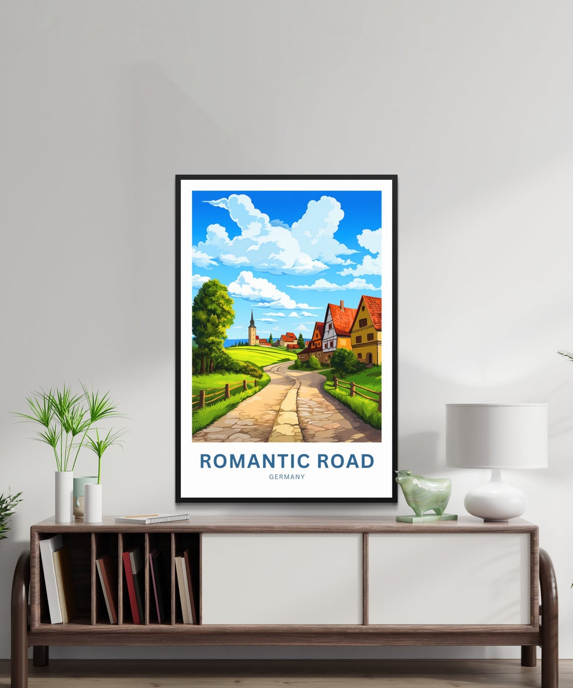 Romantic Road Germany Stone Lane Half Timbered Houses Art Print - Image 2