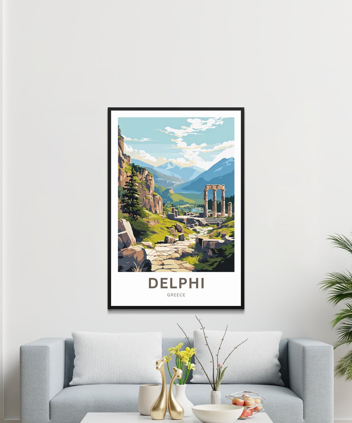 Delphi Greece Ancient Ruins Mountain Valley History Travel Poster - Image 3