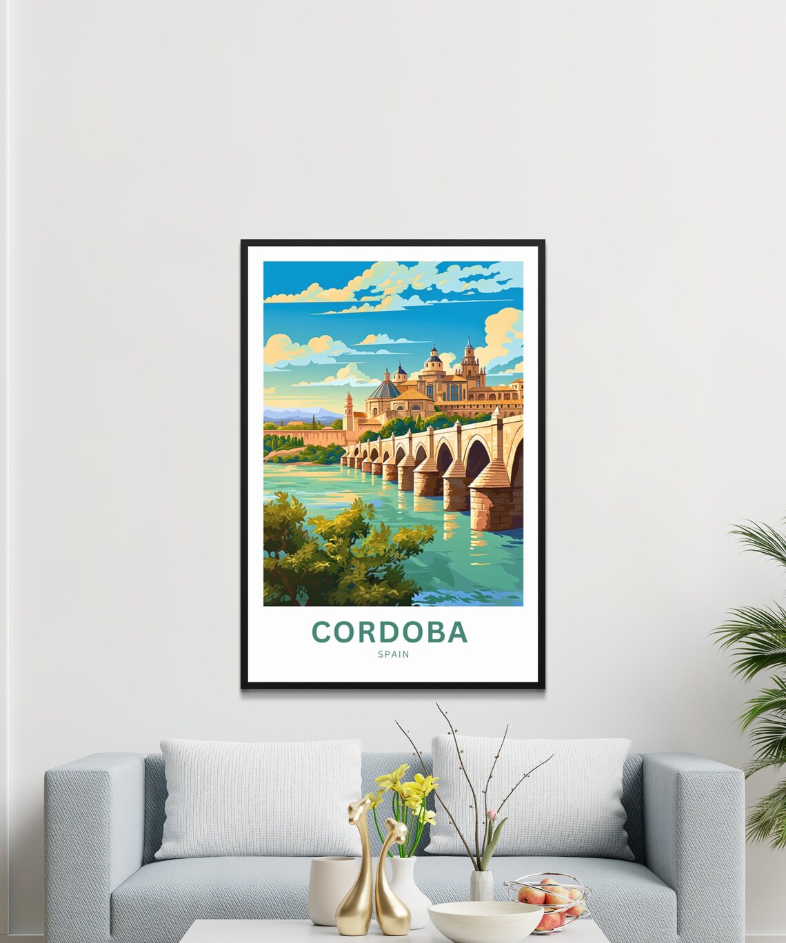 Cordoba Spain Roman Bridge Cathedral River View Travel Poster - Image 3