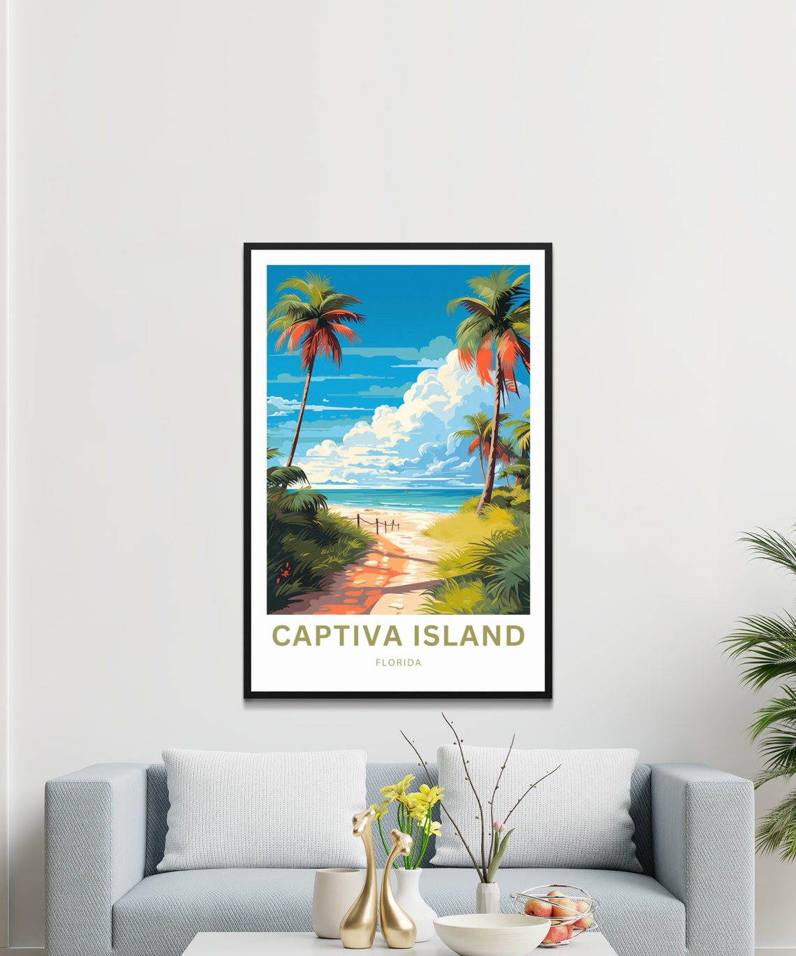 Captiva Island Florida Sandy Beach Path Palms View Travel Poster - Image 3