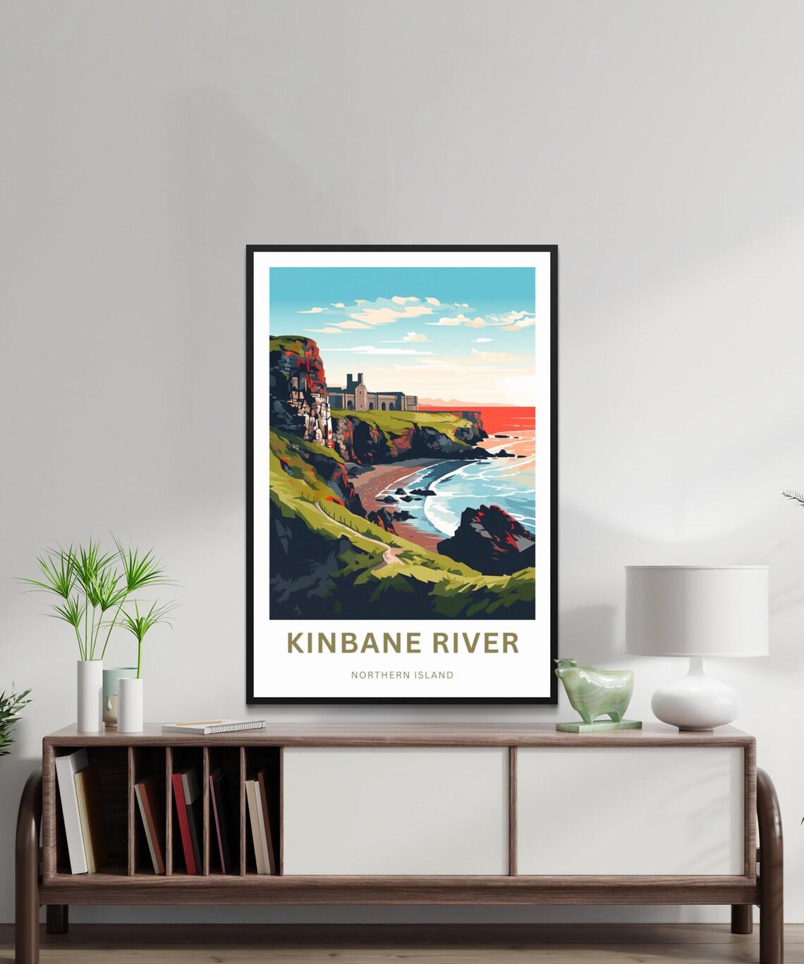 Kinbane River Northern Island Castle Cove Sunset Beach Travel Poster - Image 2