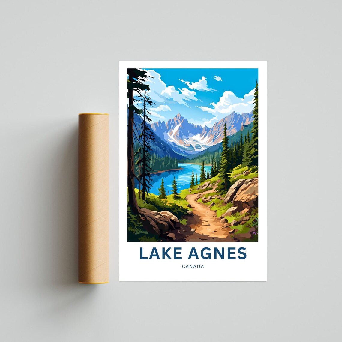 Lake Agnes Canada Present Travel Poster - Image 4