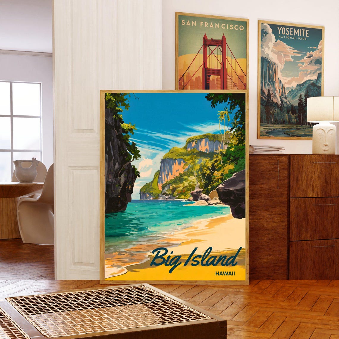 Big Island Hawaii Turquoise Cove Beach Vintage Travel Poster - Image 5