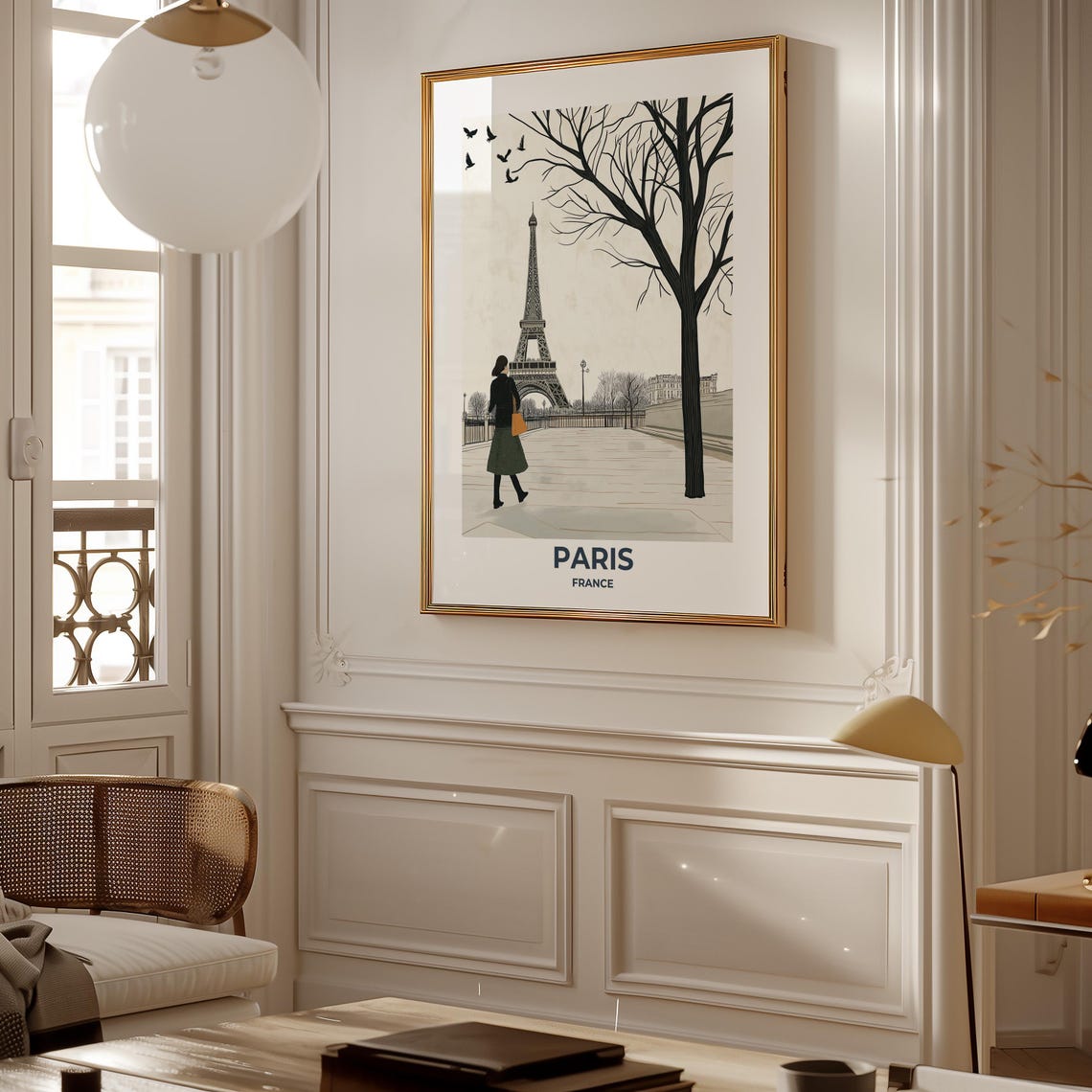 Paris Eiffel Tower on a Quiet Morning Minimalist Travel Poster - Image 5