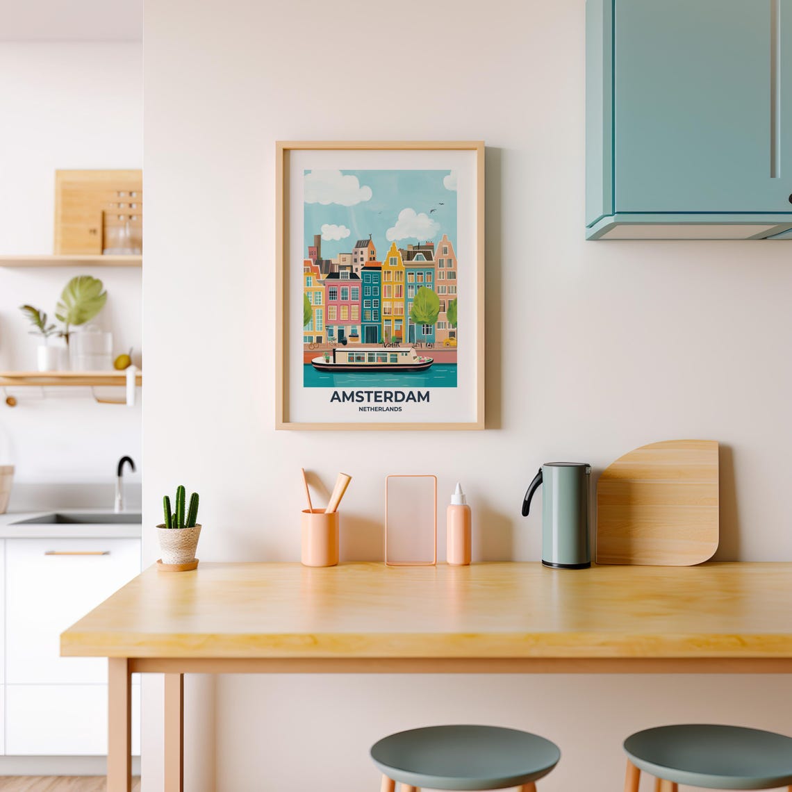 Amsterdam Travel Poster Amsterdam Poster Amsterdam Travel Print Amsterdam City Print Travel Print Travel Poster Amsterdam Wall Decor 002 - Image 4
