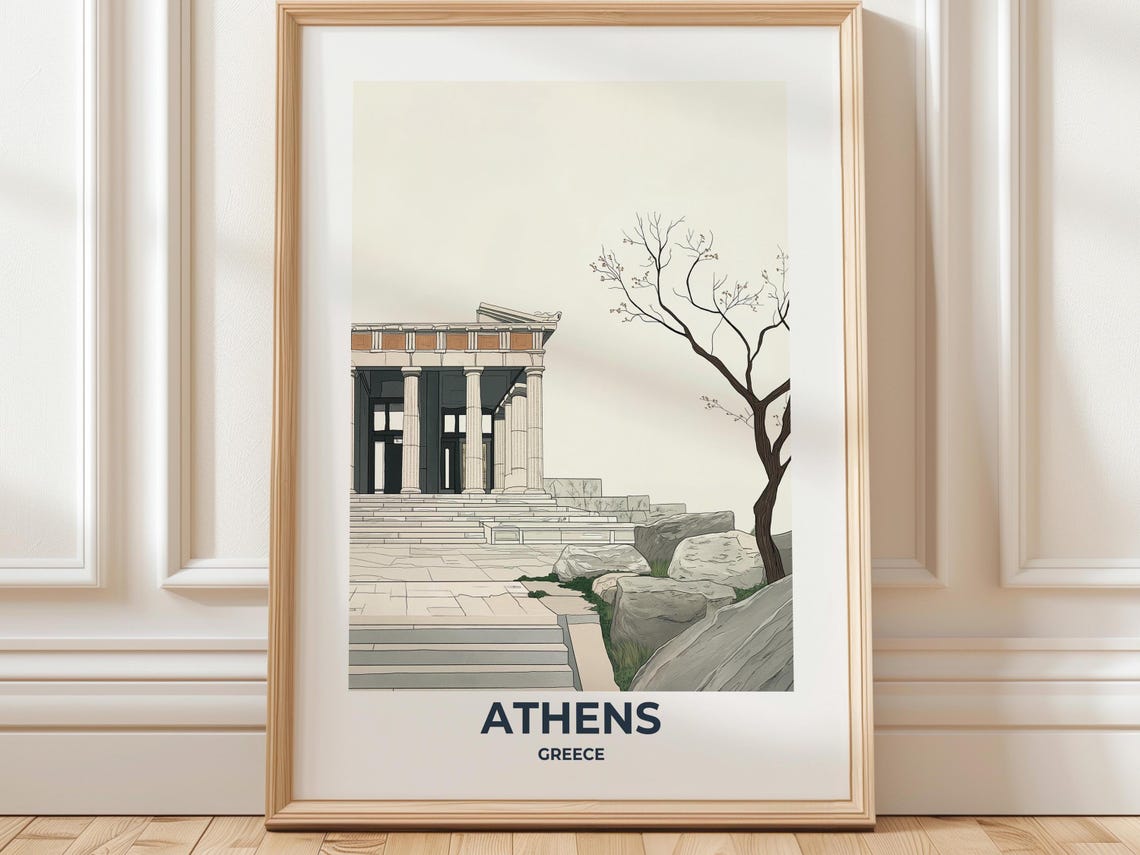 Athens Travel Poster Athens Poster Athens Travel Print Athens City Print Travel Print Travel Poster Athens Wall Decor Greece Poster