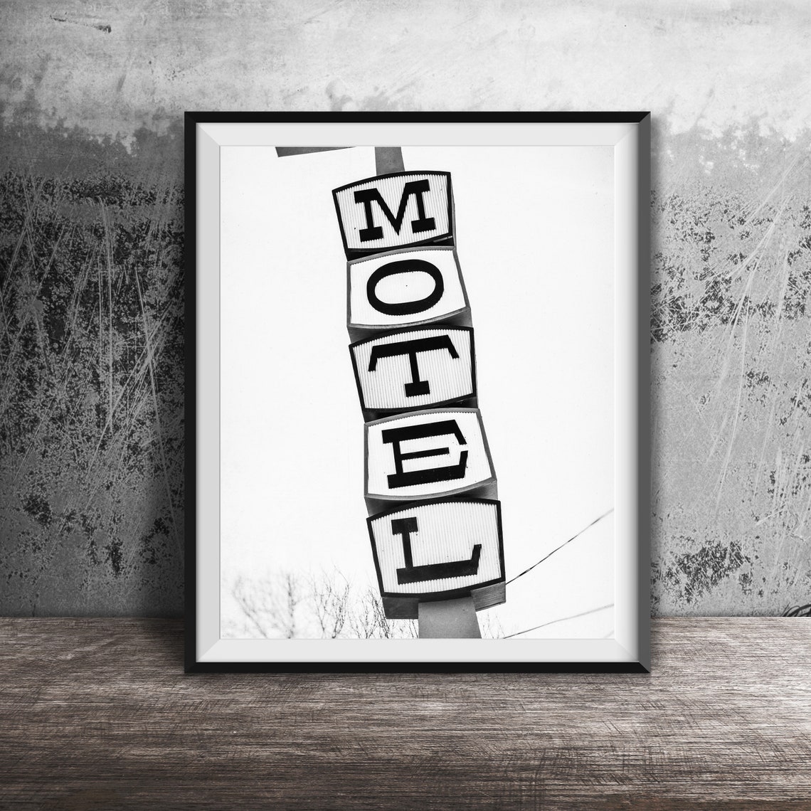 Retro Motel Tower Vertical Letter Blocks Vintage Roadside Poster - Image 2