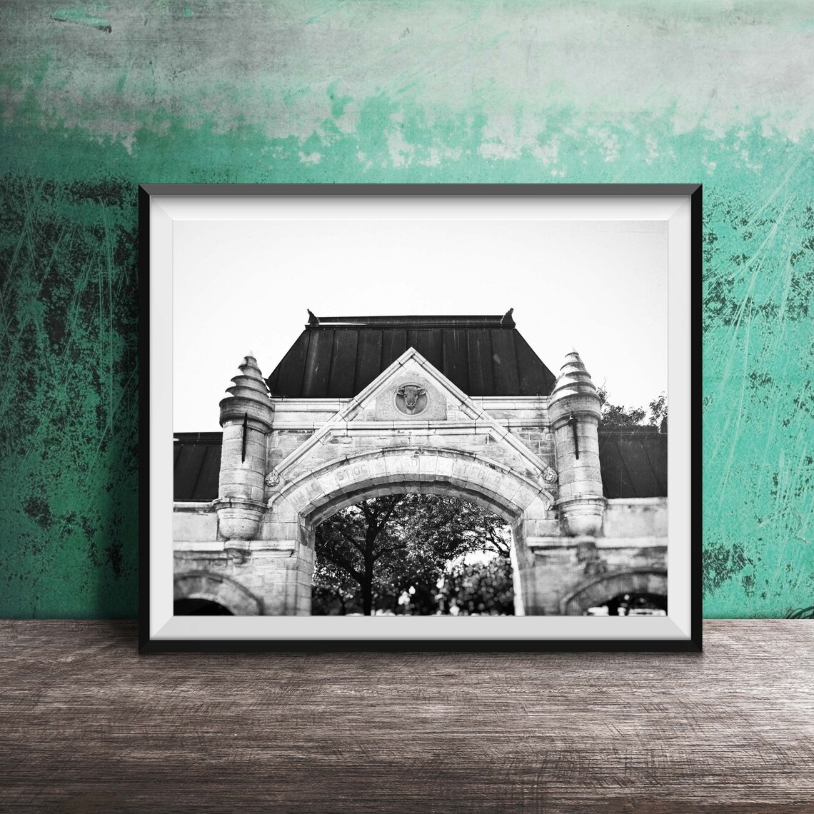 Union Stockyard Gate Stone Arch Chicago Landmark Photography Poster - Image 2