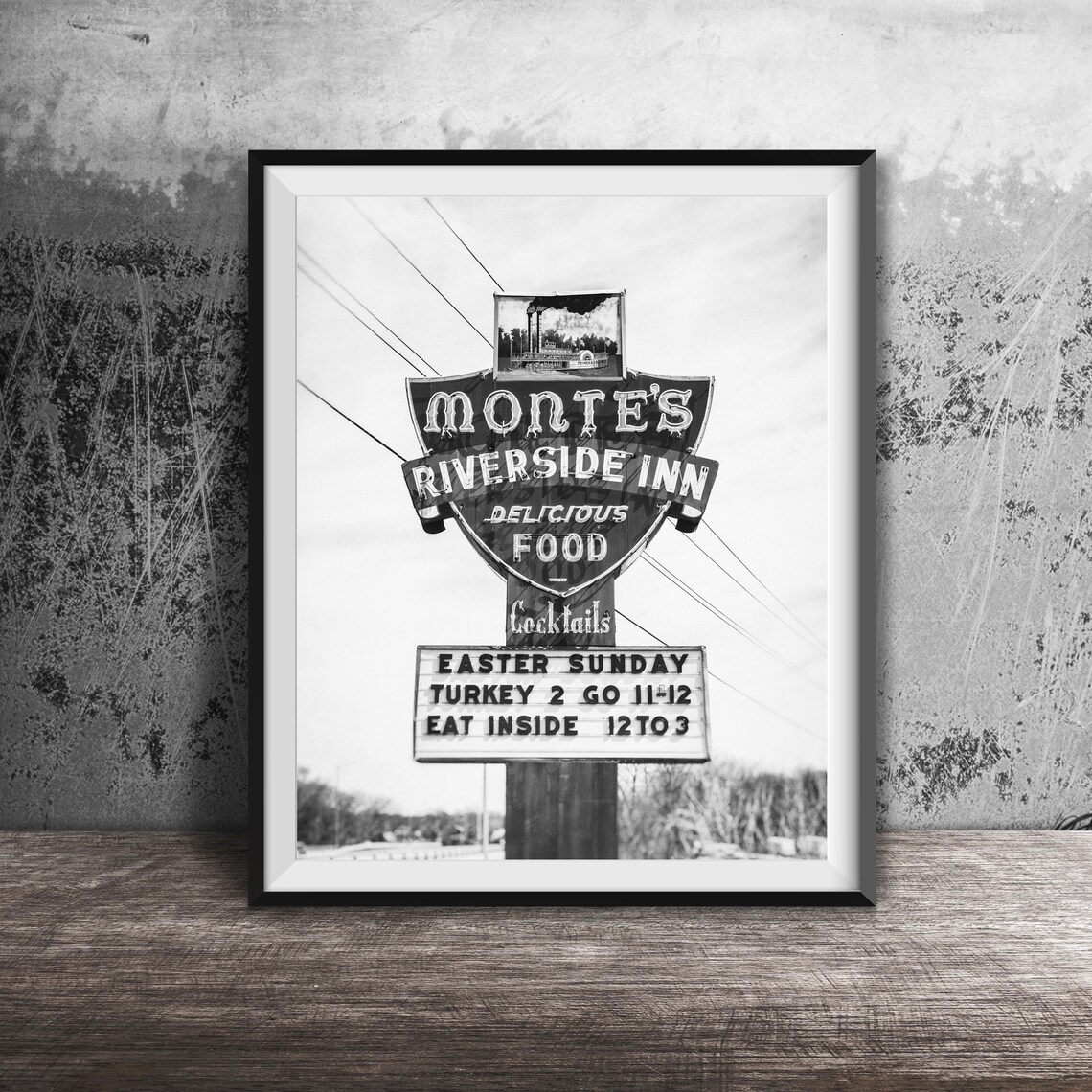 Monte's Riverside Inn Delicious Food Vintage Sign Photo Poster - Image 2