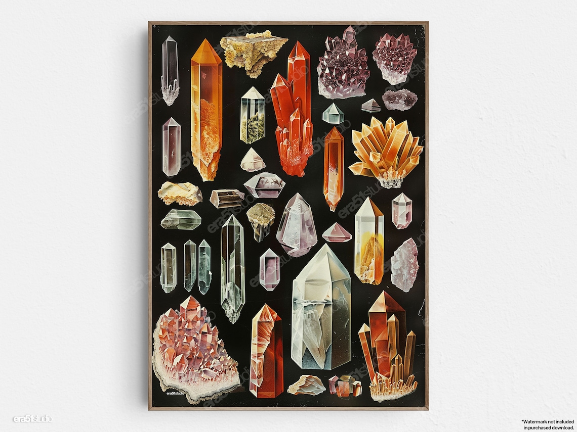 Geometric Crystal Ensemble, Midcentury Modern Art Print