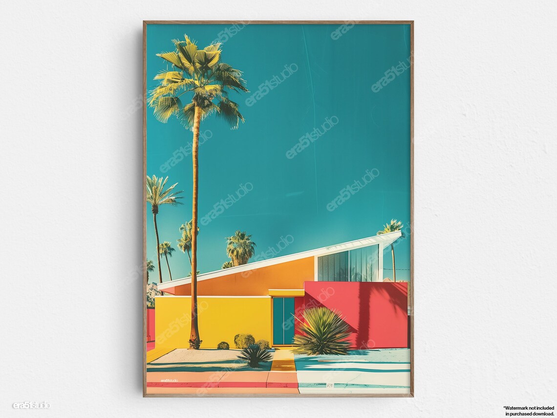Colorful Midcentury Modern Minimalist Art Print