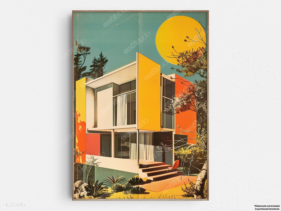 Midcentury Modern Abode Minimalist Art Print