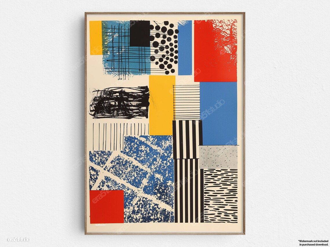 Abstract Composition Blocks, Mid-Century Modern Art Print