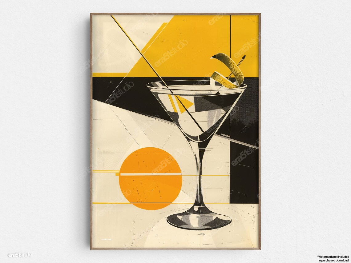Glass Elegance Mid Century Modern Minimalist Art Print