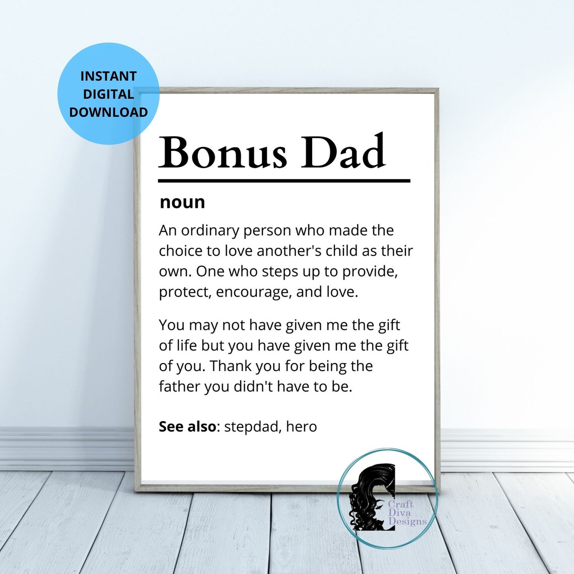 Bonus Dad Definition, Funny Father's Day Poster