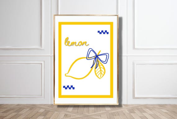 Lemon Art Print Modern Wall Art Fresh Kitchen Decor Sweet Lemon Print