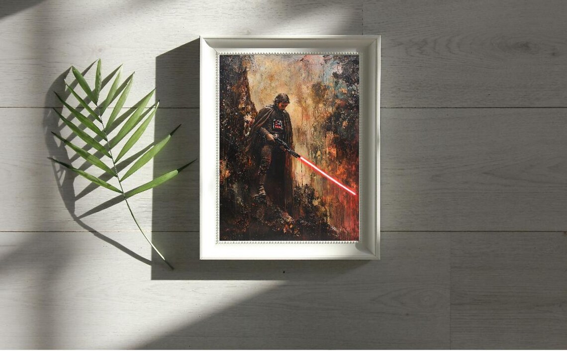 Darth Vader Red Lightsaber Dark Side Star Wars Movie Fan Art Poster
