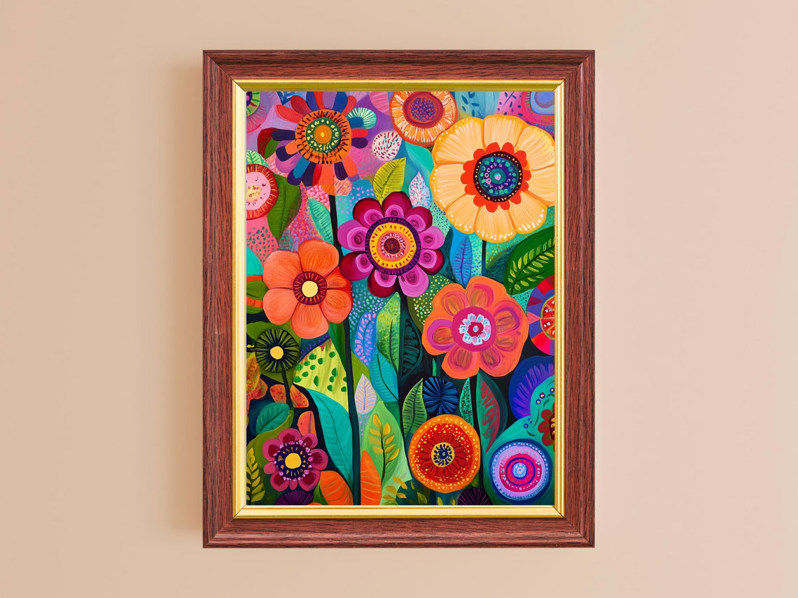 Dopamine Wall Art Whimsical Floral Dcor Maximalist Prints For Living Room Home Office Bold Art Prints - Image 6