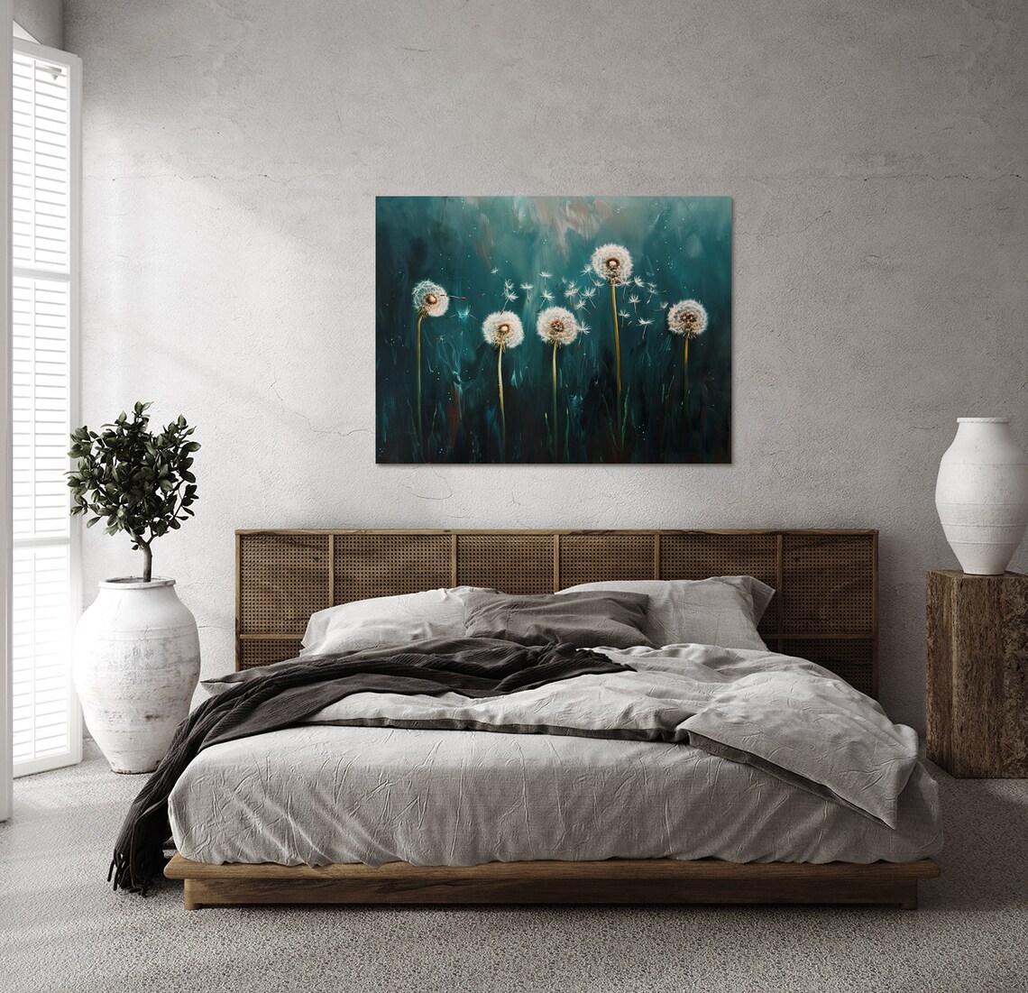 Midnight Dandelion Blues Art Print, Botanical Decor - Image 4