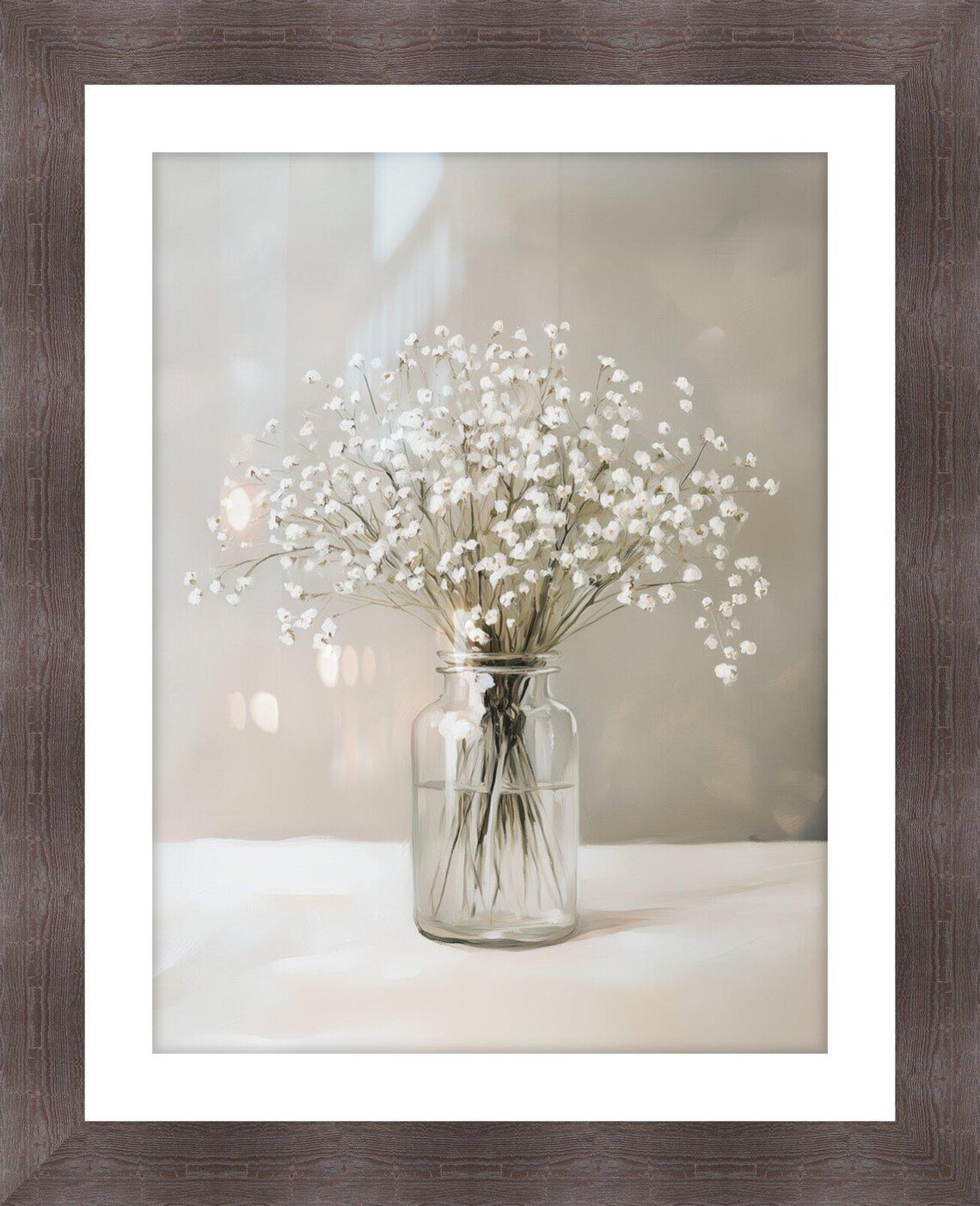 Baby's Breath Bouquet Painting, Elegant Floral Art Print - Image 3