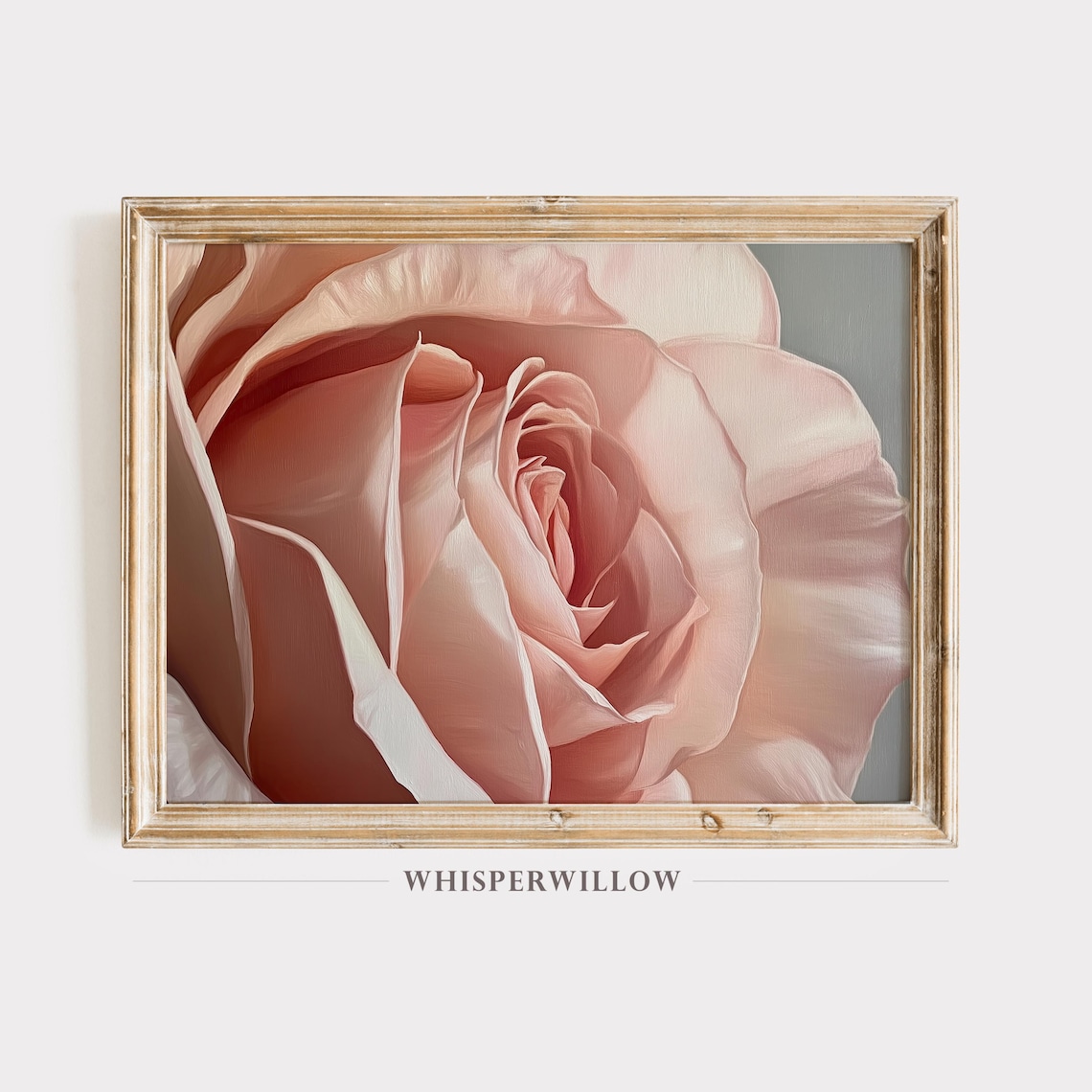Soft Blush Pink Rose Flower Close Up Painterly Floral Poster