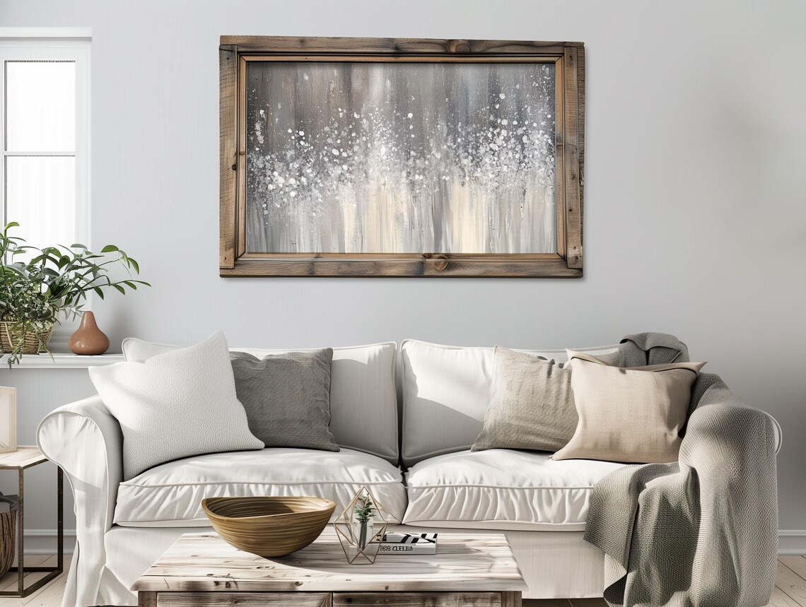 Neutral Abstract Waterfall Art Print, Minimalist Decor - Image 4