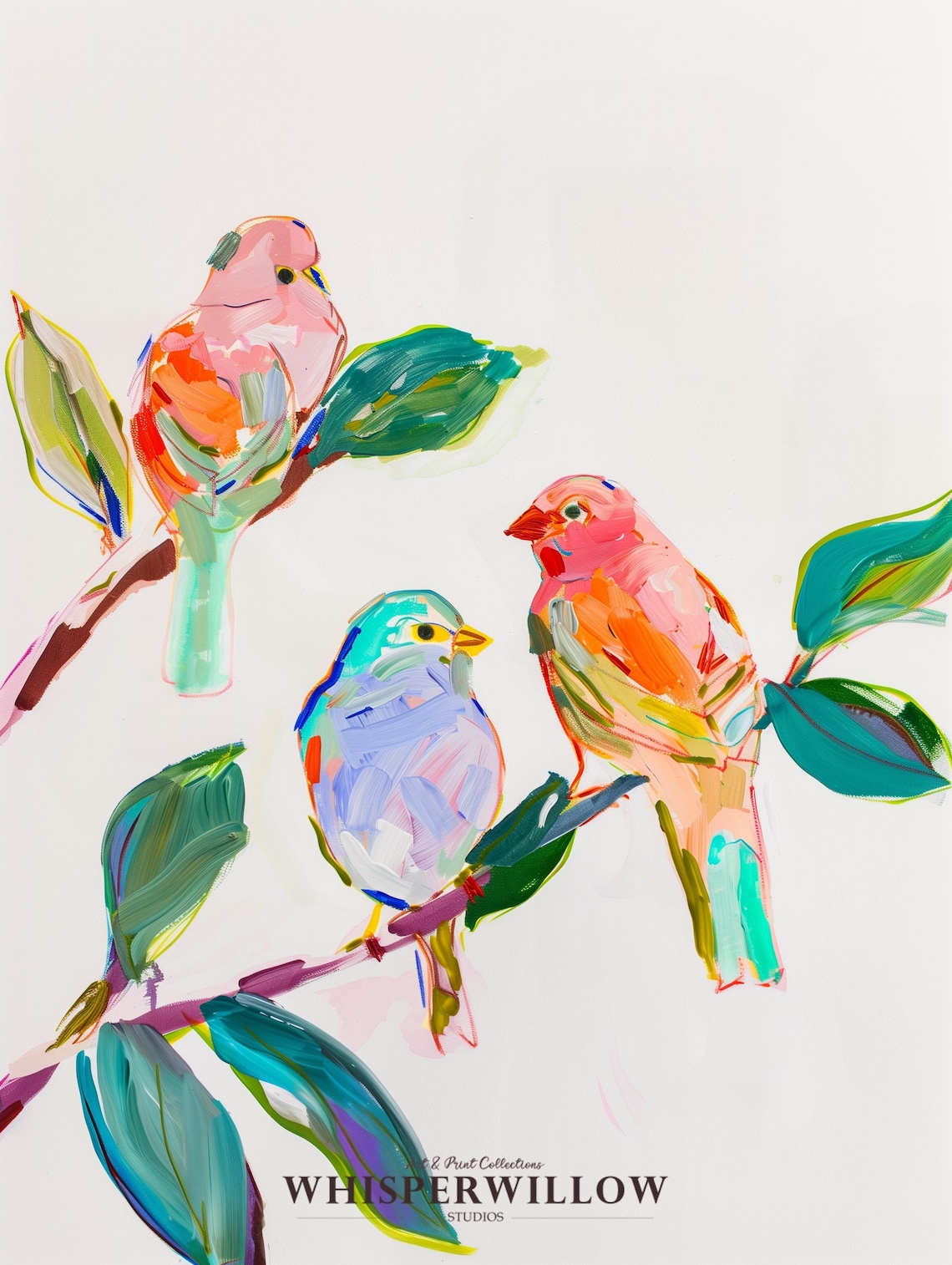 Wild Birds Painting, Colorful Abstract Art Print - Image 6