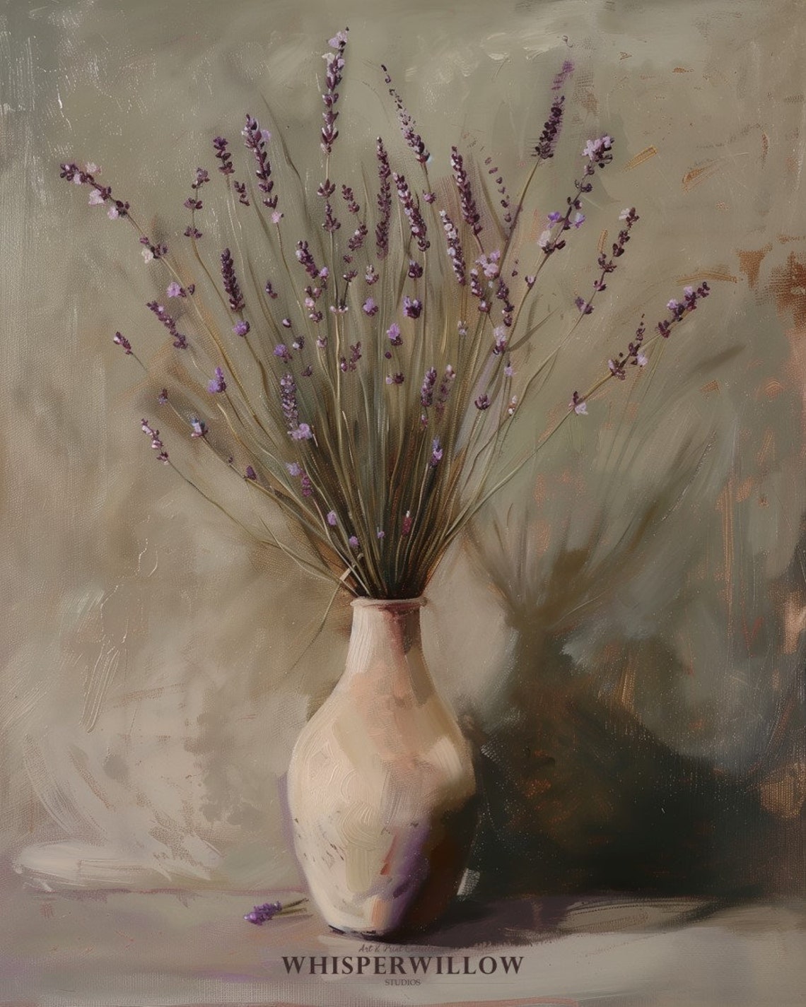 Lavender Sprigs in Ceramic Vase Vintage Style Botanical Poster - Image 6