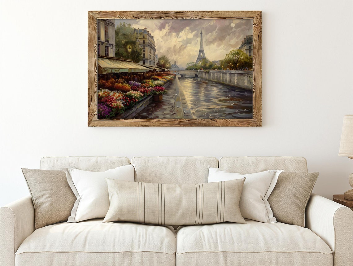 Paris Flower Market Eiffel Tower Romantic Seine Riverside Poster - Image 4