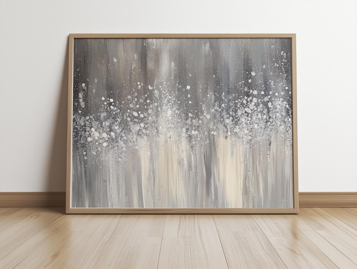 Neutral Abstract Waterfall Art Print, Minimalist Decor - Image 2