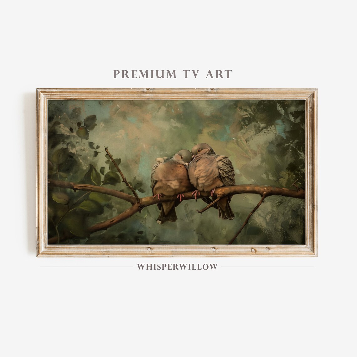 Mourning Doves True Love Birds, Vintage Art Print