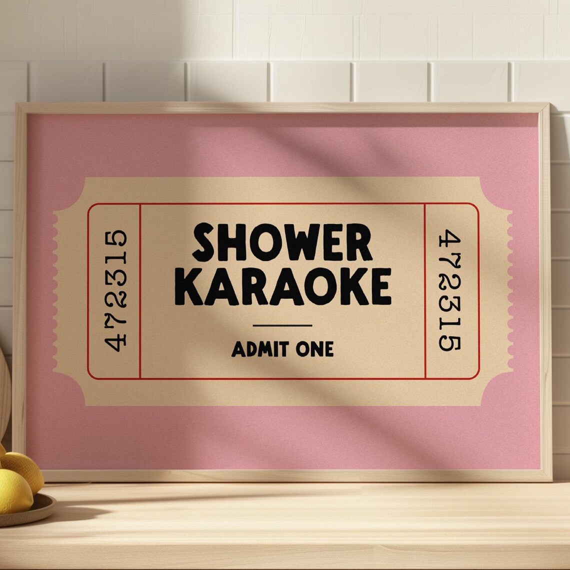 Shower Karaoke Print, Retro Bathroom Decor
