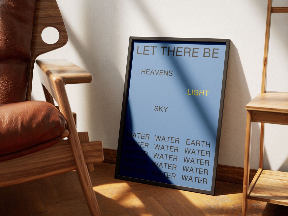 Let There Be Light Genesis 1 Modern Bible Verse Art Print Aesthetic Christian Wall Art Heaven And Earth Wall Art Biblical Scripture Poster - Image 2