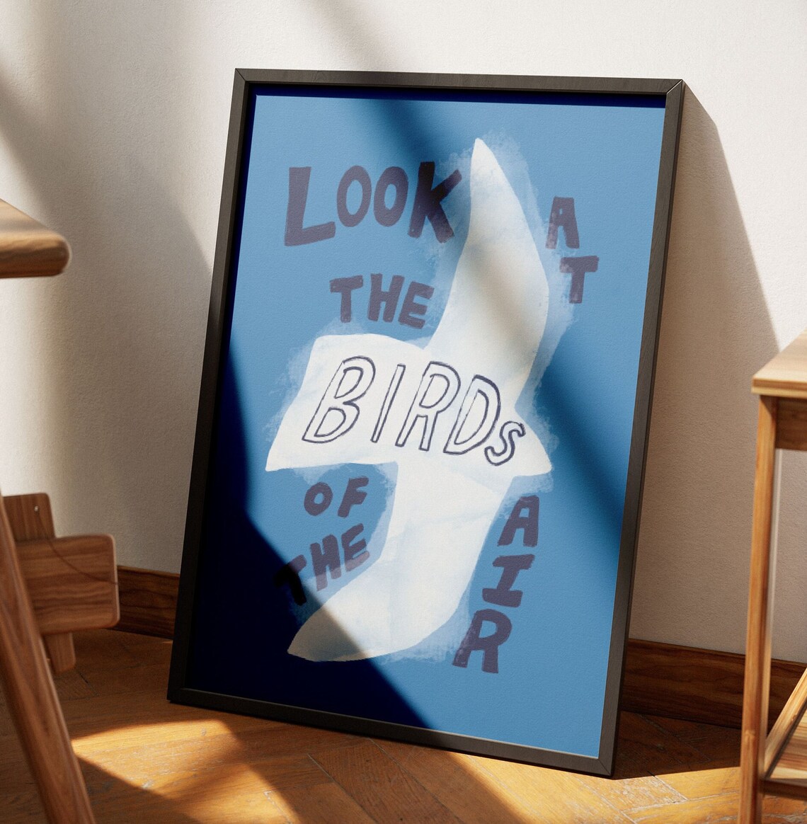 Look At The Birds Of The Air Retro Bible Verse Art - Image 2