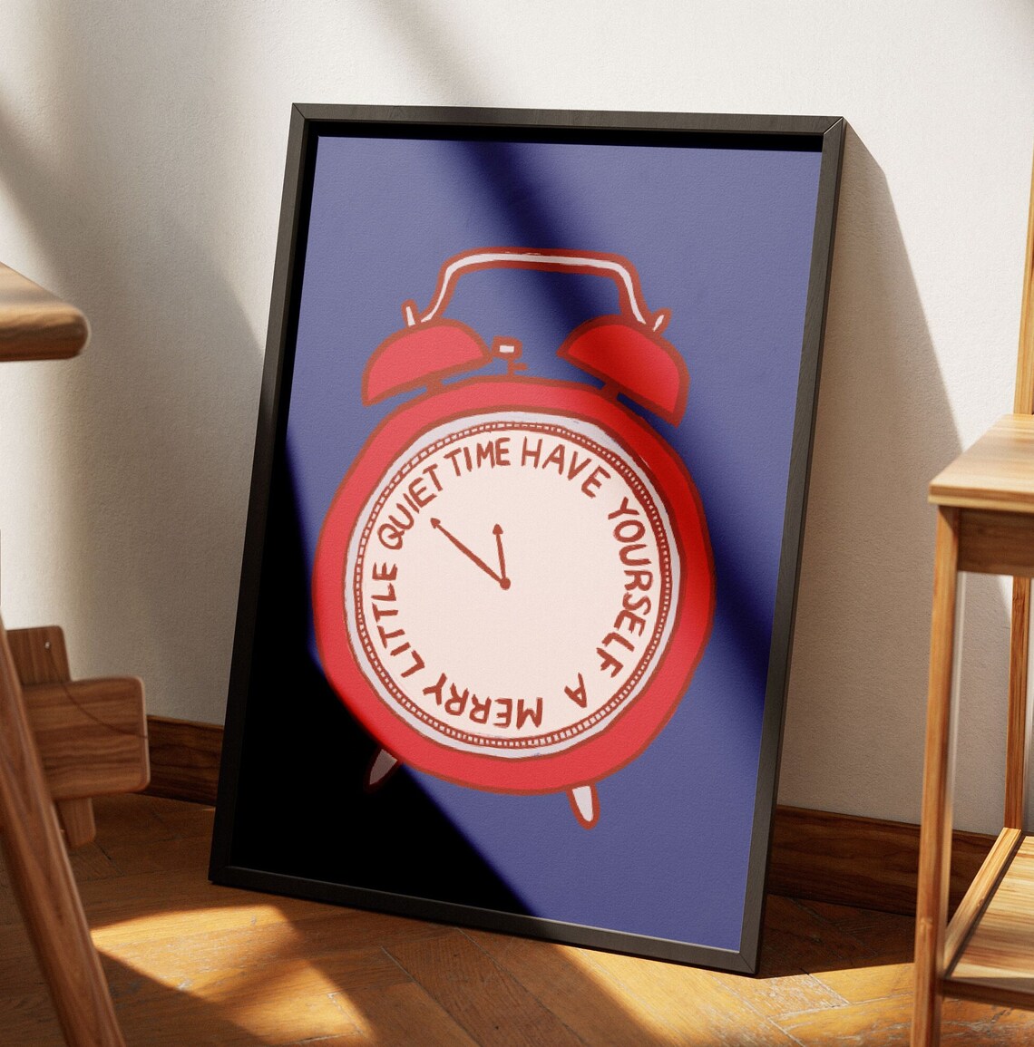 Merry Little Quiet Time Christian Clock Art Print - Image 3