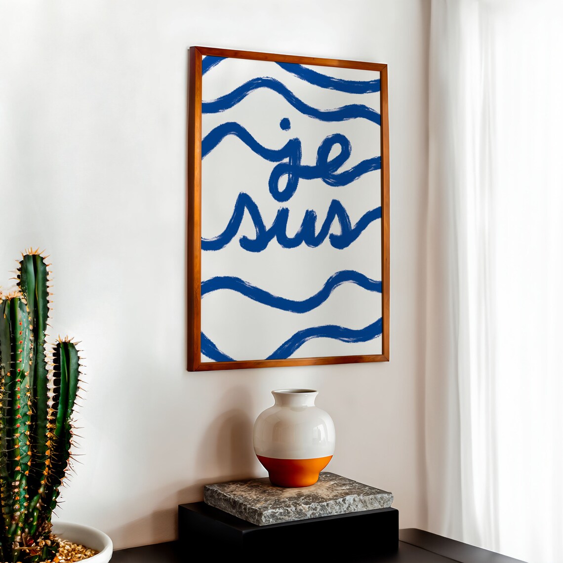 Jesus Abstract Christian Wall Art, Modern Poster - Image 2