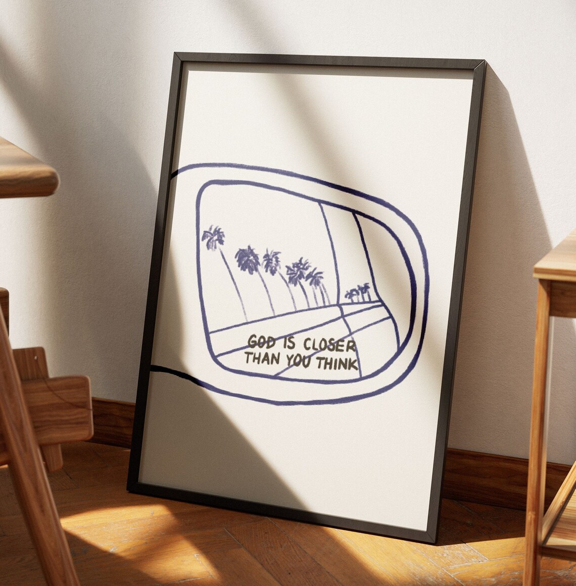 Aesthetic Christian Wall Art, God Is Closer Poster - Image 3