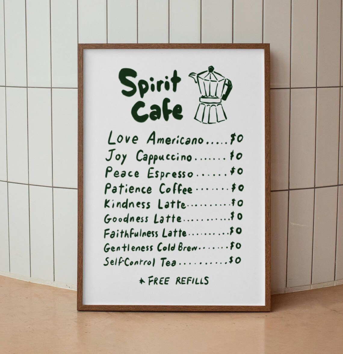 Fruit Of The Spirit Bible Verse Art Print, Cafe Decor