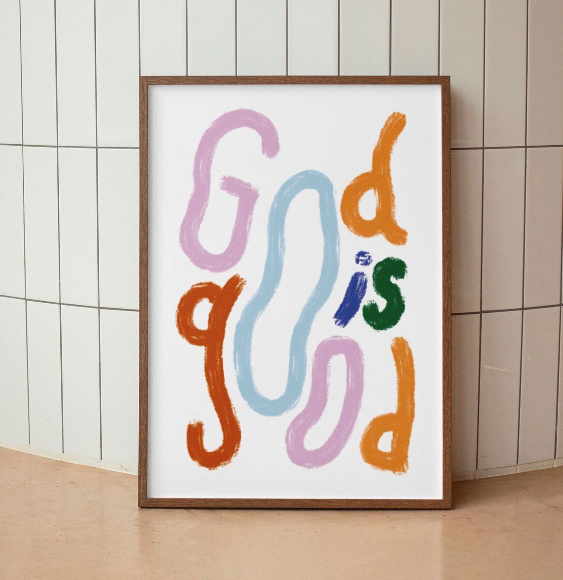 God Is Good Christian Wall Art, Retro Groovy Print - Image 3
