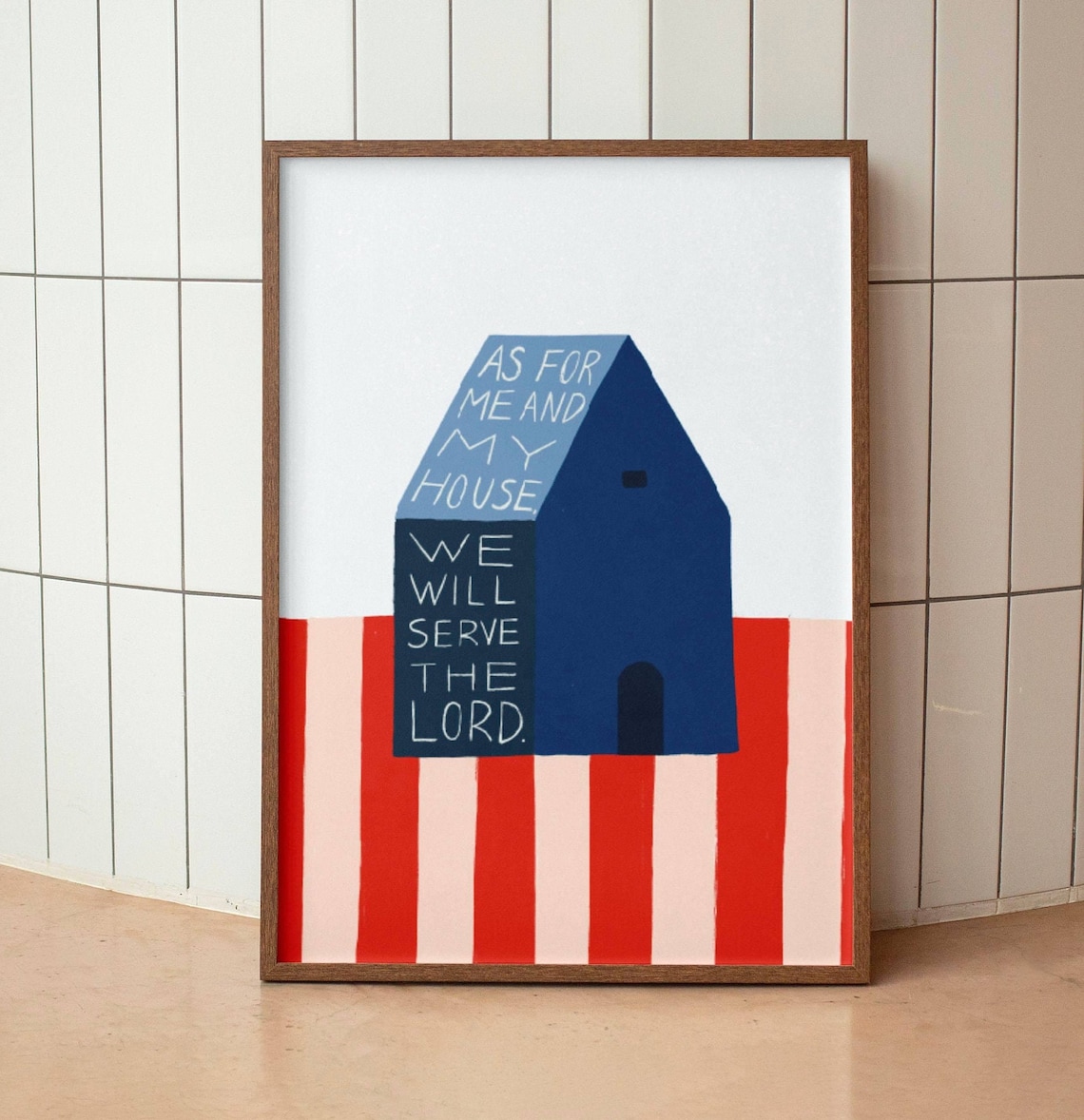 Joshua 24:15 Modern Bible Verse Retro Art Print