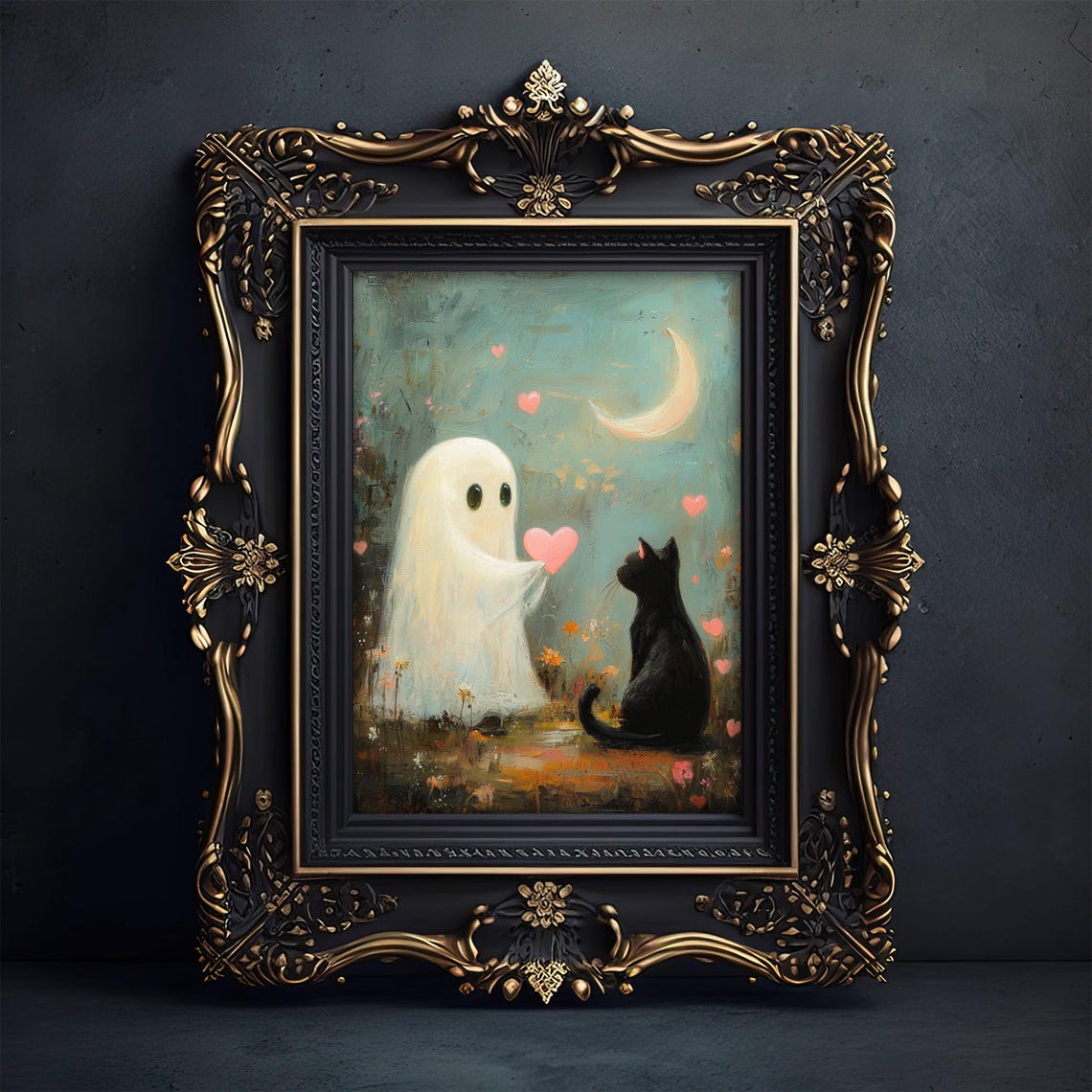 Ghost And Cat Valentine's Day Art Print - Image 5