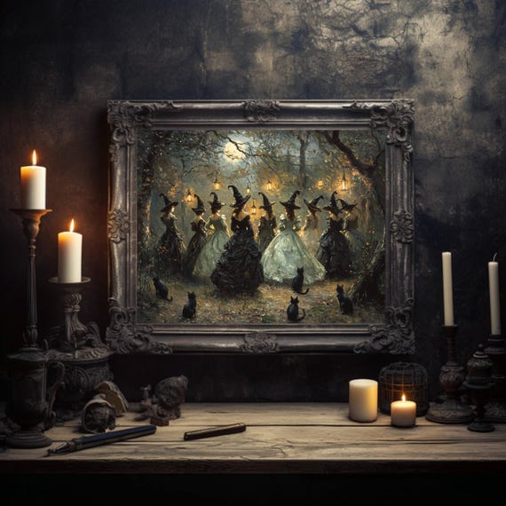 Midnight Gathering Of Witches And Black Cats Poster