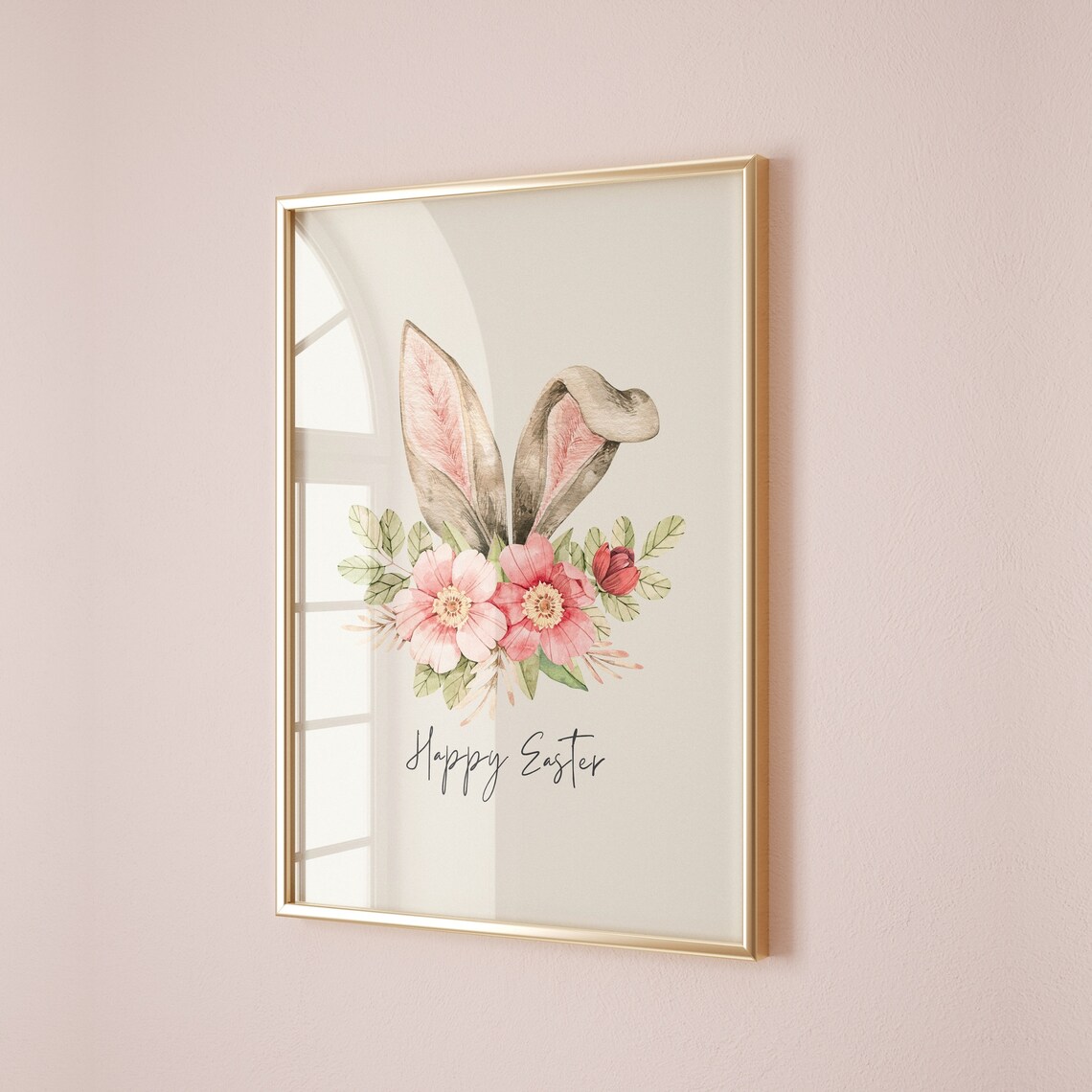 Cute Bunny Ears, Happy Easter Floral Decor - Image 2