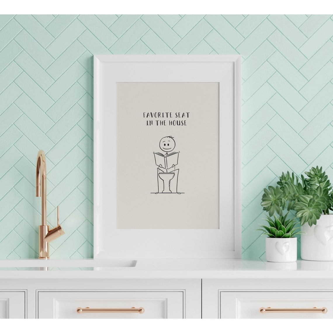 Toilet Wall Art Funny Bathroom Poster Cute Toilet Print Best Seat In The House Poster Toilet Quote Print Trendy Art Instant - Image 2