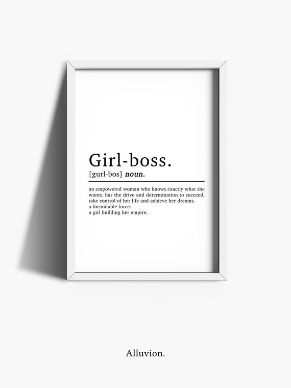 Girl Boss Definition Print, Home Office Typography Art Print