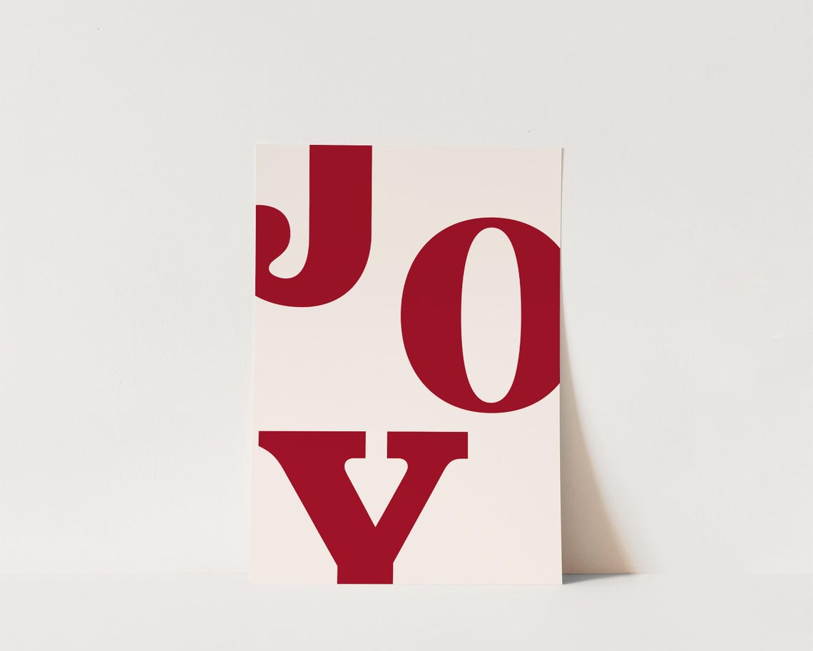 Joy Print, Winter Christmas Wall Art Poster Print - Image 3