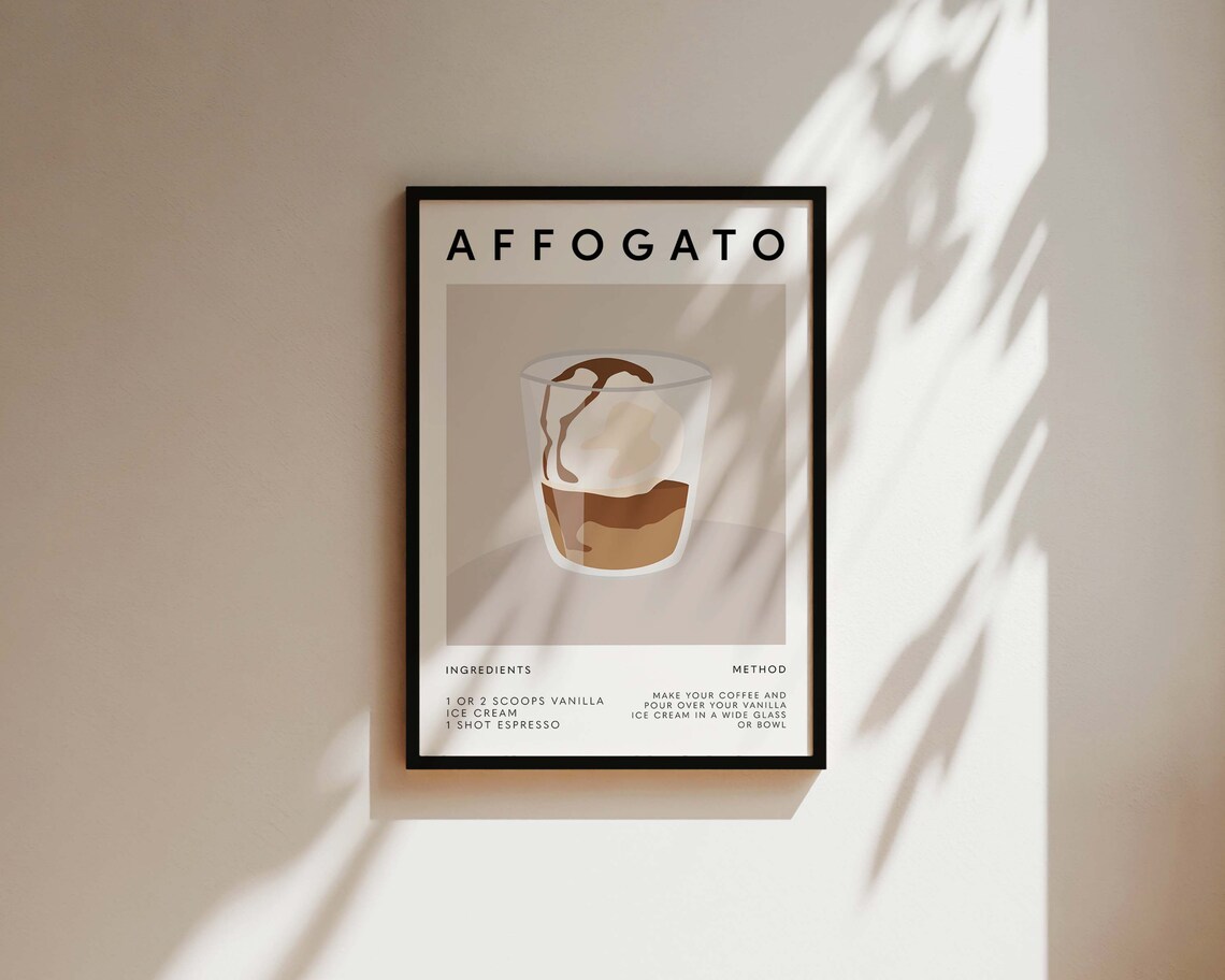 Affogato Coffee Dessert Kitchen Wall Art Print - Image 3