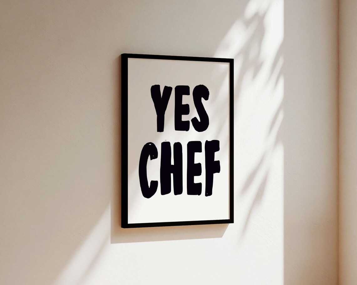 Yes Chef Kitchen Print, Hand-Drawn Kitchen Poster - Image 3