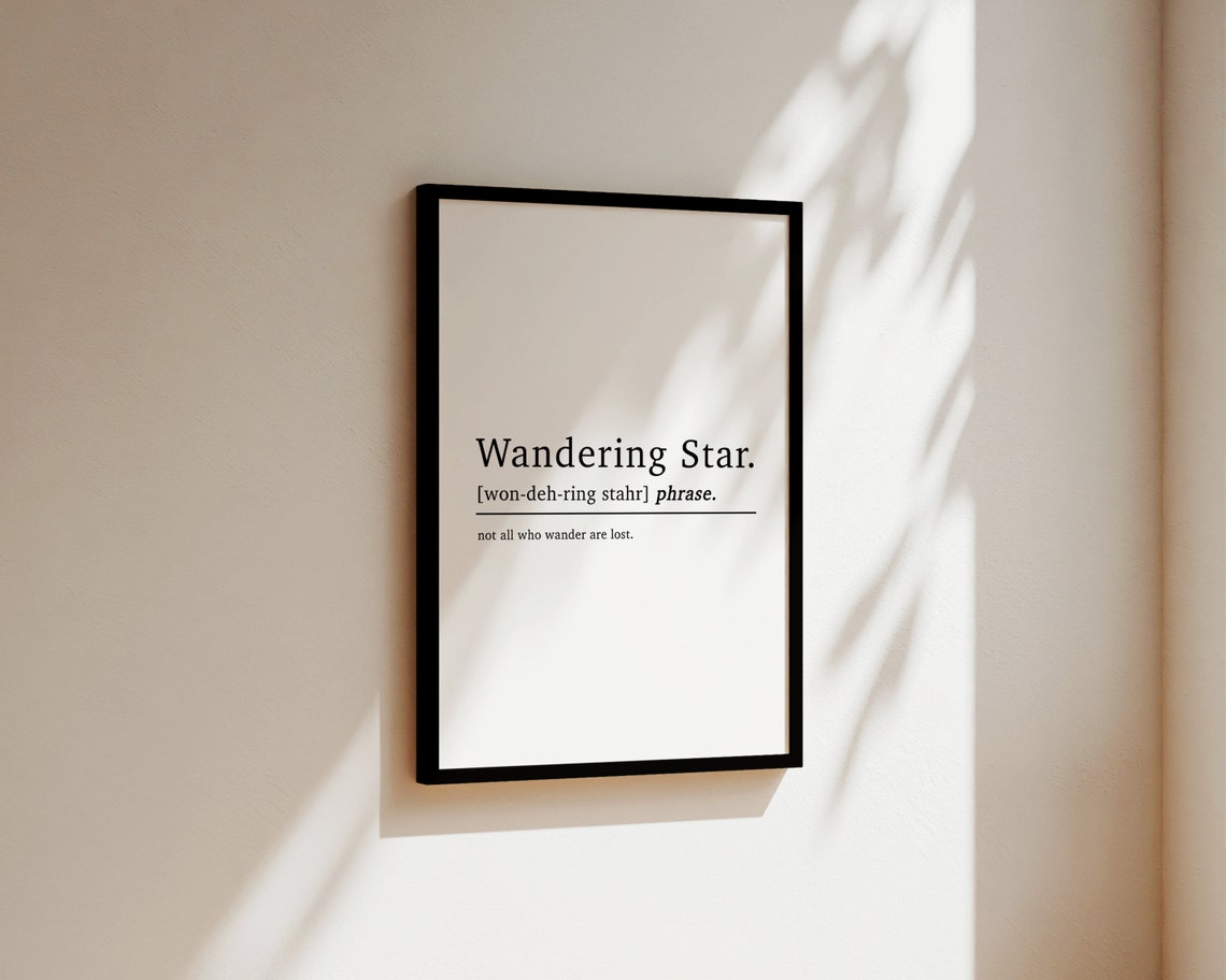 Wandering Star Definition, Inspirational Quote Art Print - Image 3